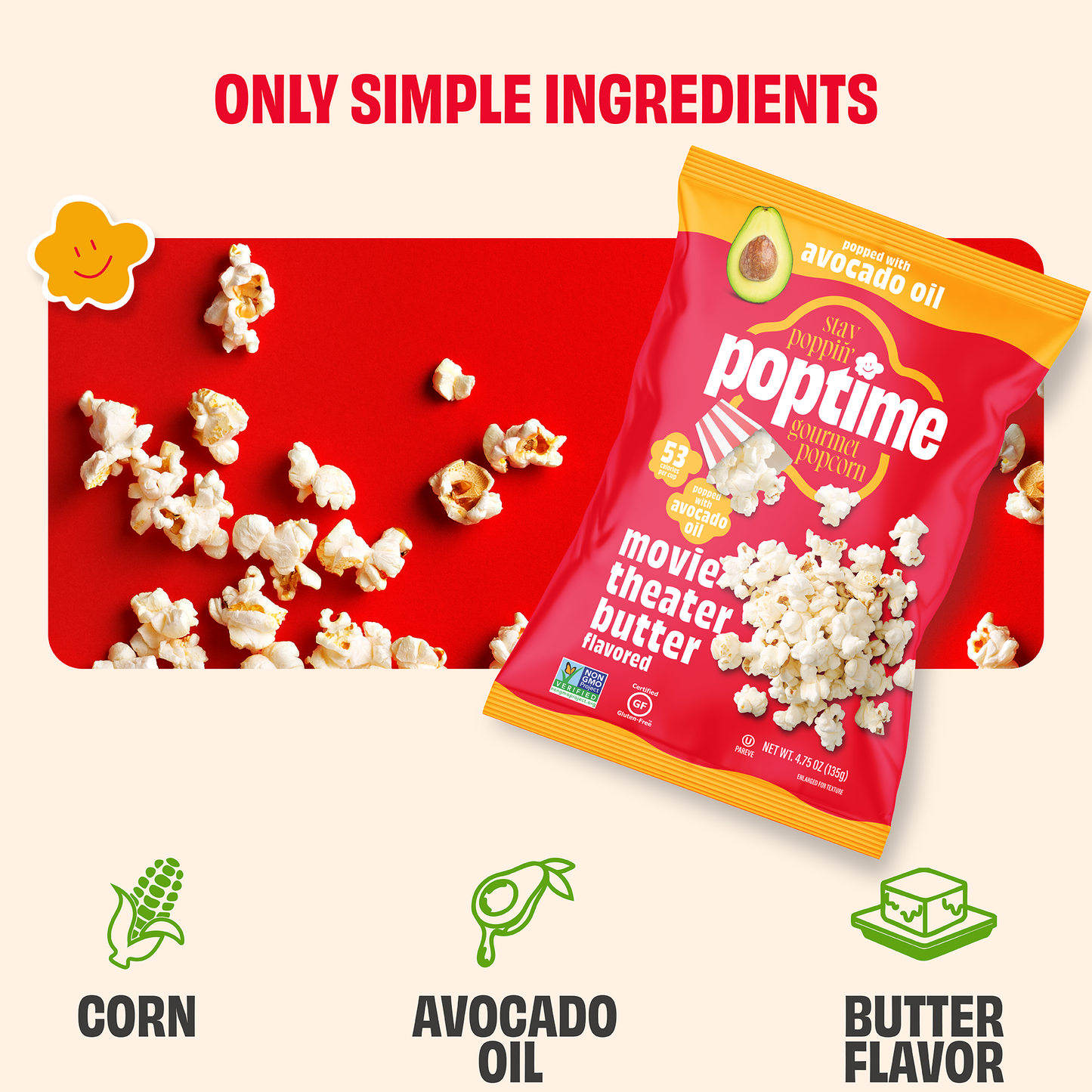 Poptime Movie Theater Butter Popcorn