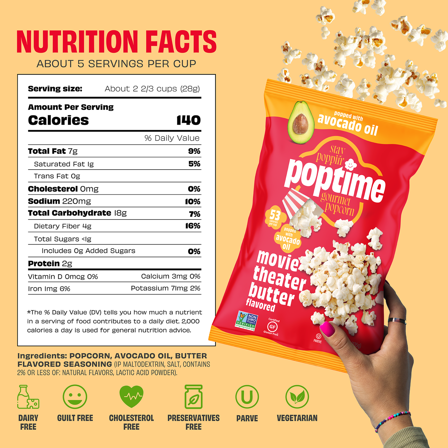 Poptime Movie Theater Butter Popcorn
