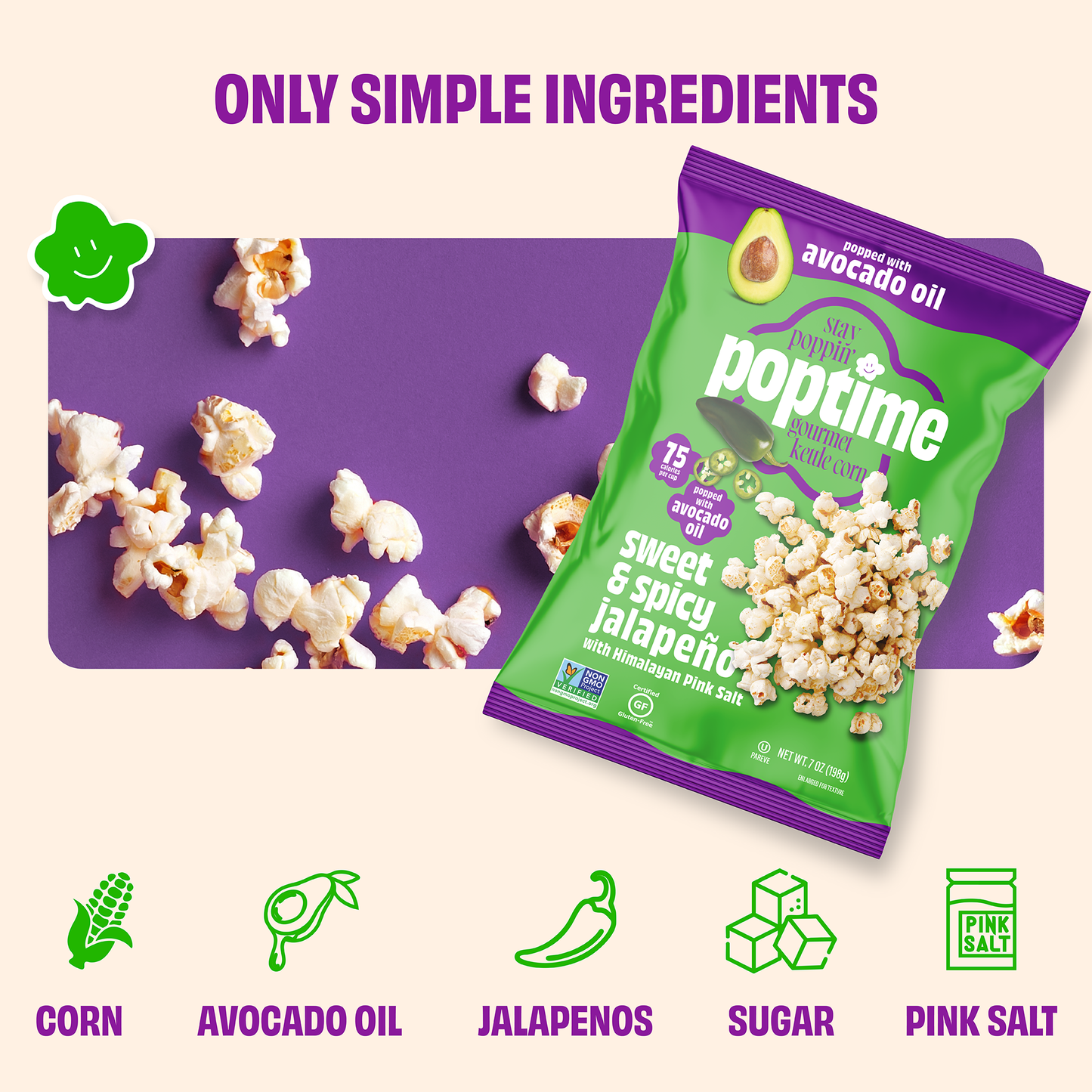 Poptime Sweet & Spicy Jalapeno Kettle Corn