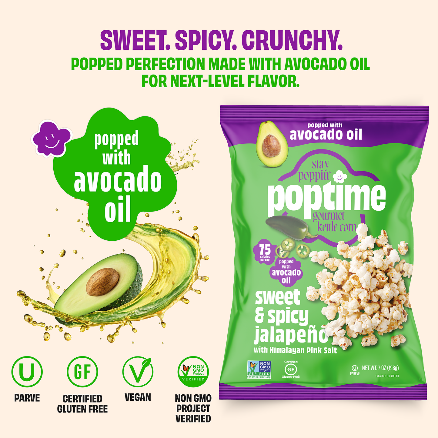 Poptime Sweet & Spicy Jalapeno Kettle Corn
