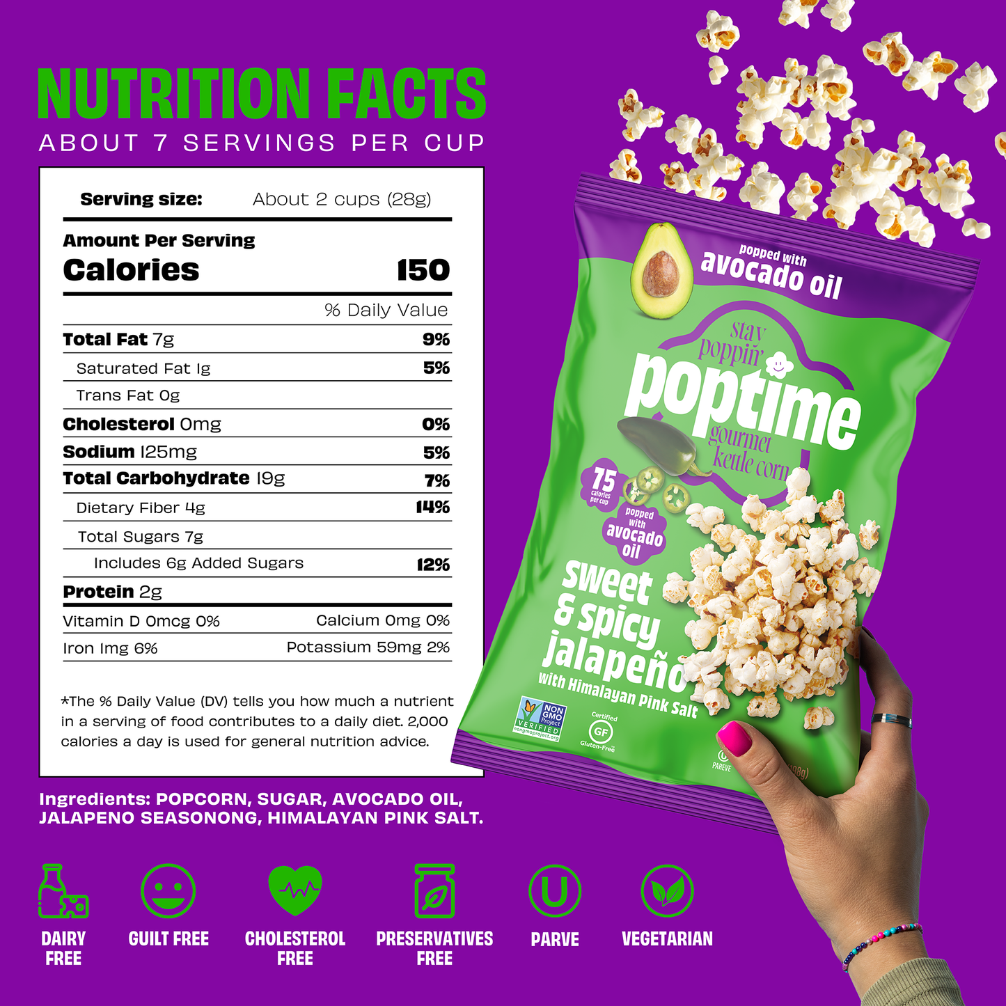 Poptime Sweet & Spicy Jalapeno Kettle Corn