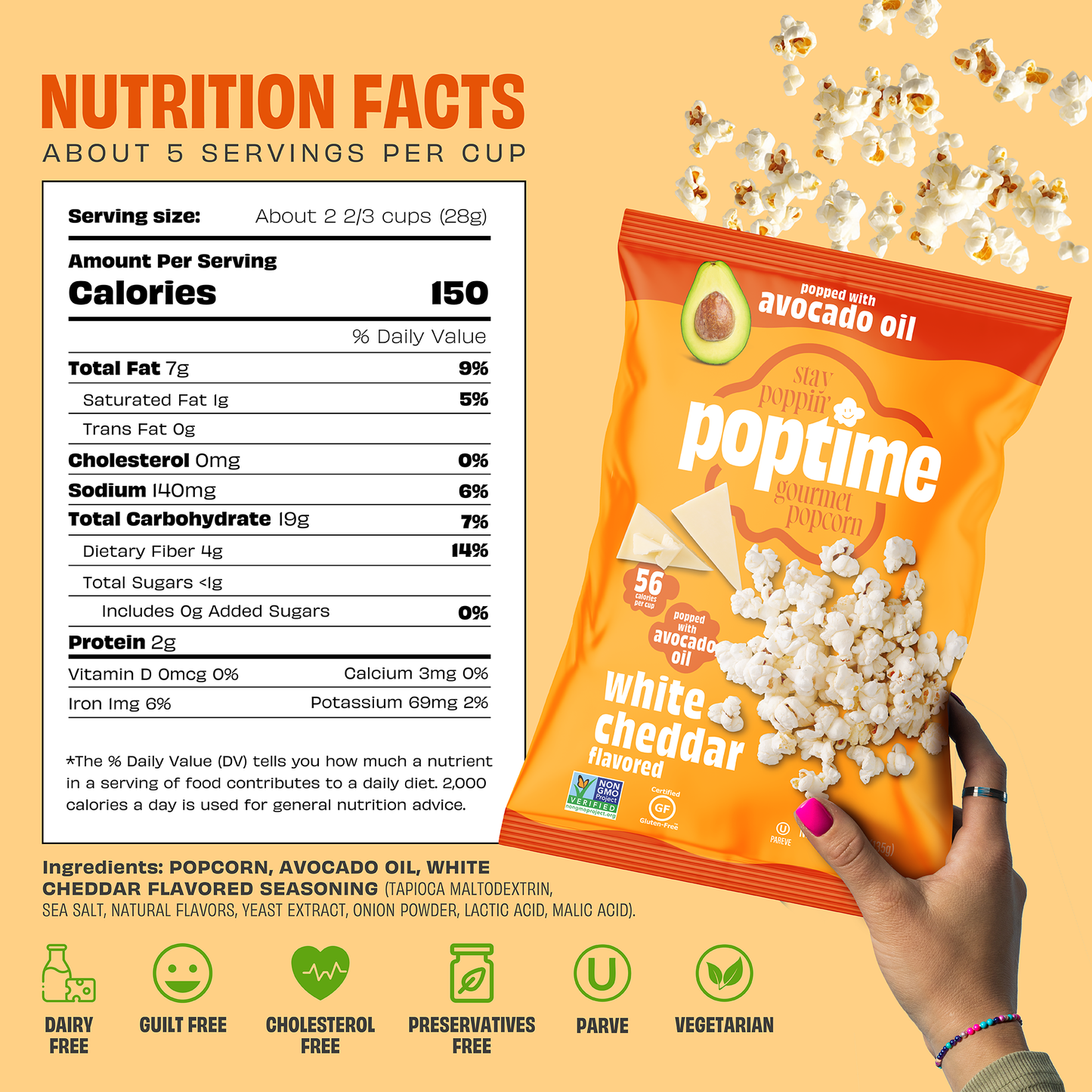Poptime White Cheddar Popcorn
