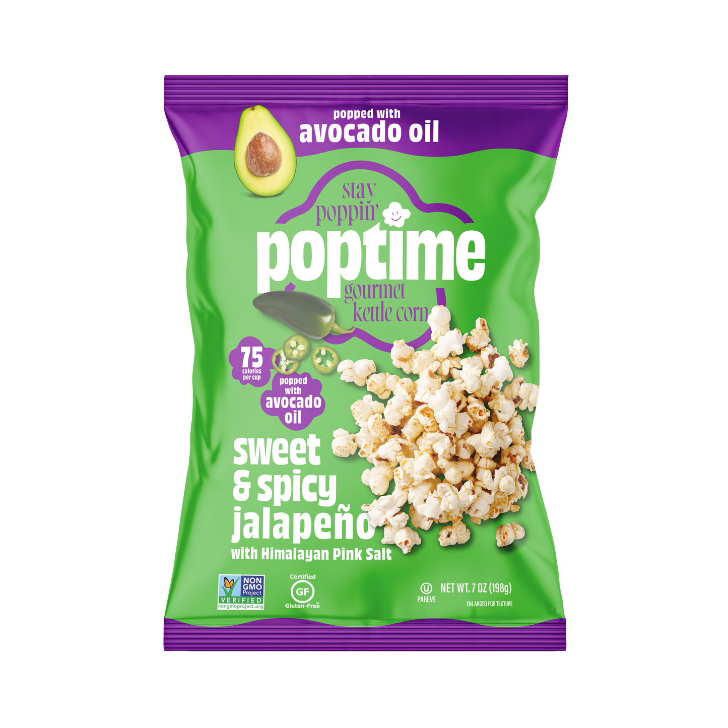 Poptime Sweet & Spicy Jalapeno Kettle Corn – 7oz Bag