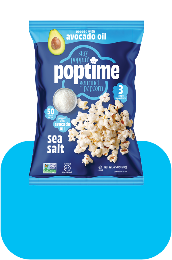 Poptime Sea Salt Popcorn – Mini 0.35oz - Case of 50