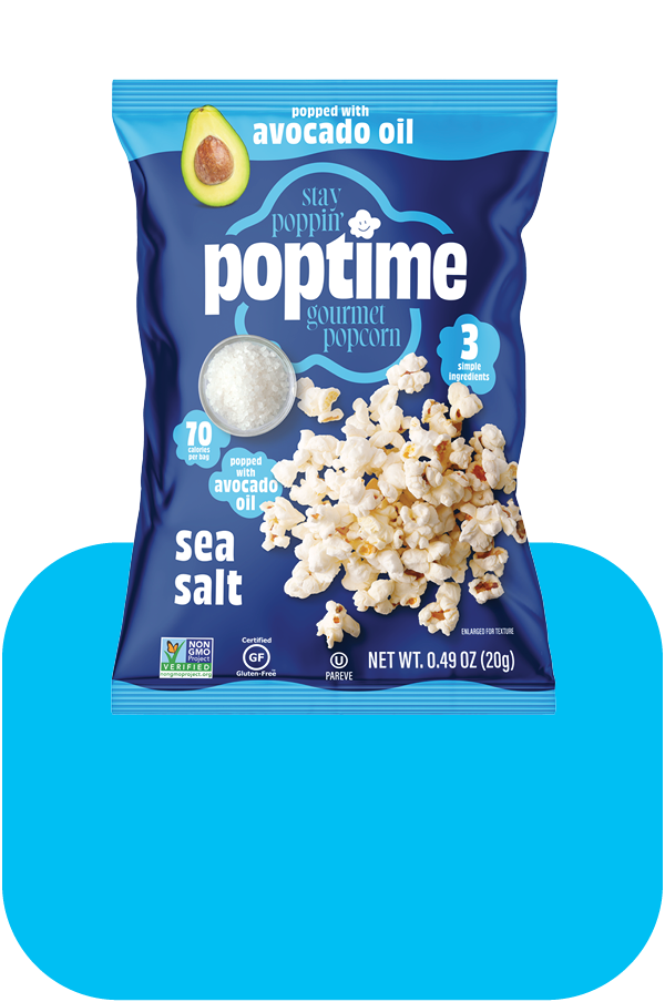 Poptime Sea Salt Popcorn – Mini 0.35oz - Case of 50