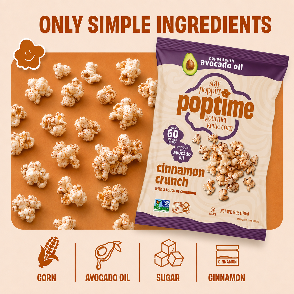Poptime Cinnamon Crunch Kettle Corn