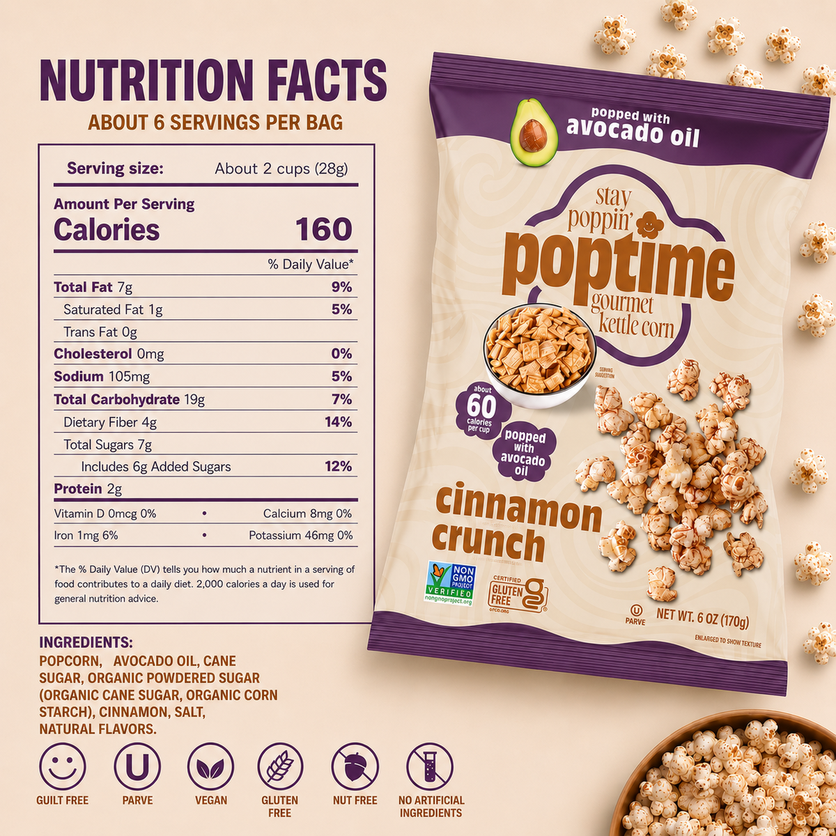 Poptime Cinnamon Crunch Kettle Corn