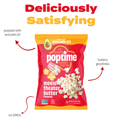 Poptime Movie Theater Butter Popcorn – 4.75oz –  Case of 4