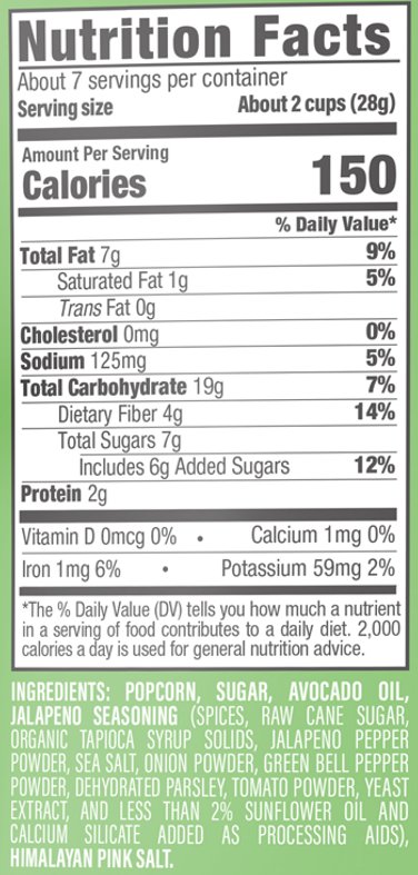 Poptime Sweet & Spicy Jalapeno Kettle Corn- 7oz -  Case of 4