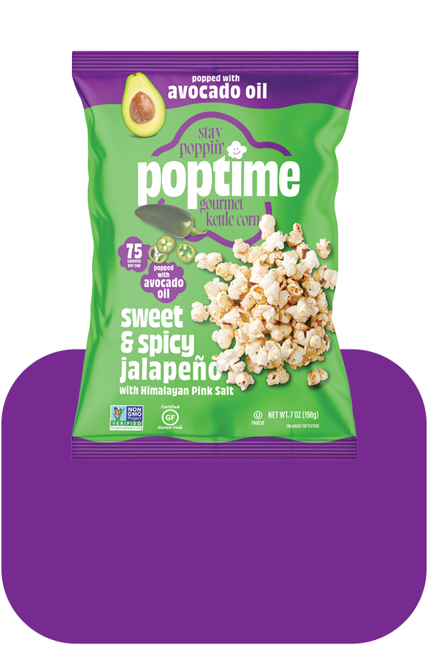Poptime Sweet & Spicy Jalapeno Kettle Corn- 7oz -  Case of 4