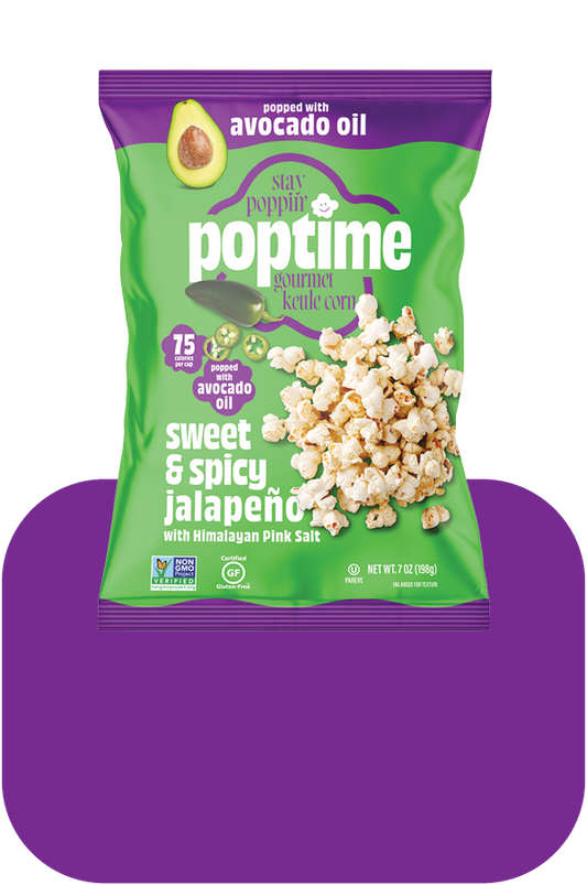Poptime Sweet & Spicy Jalapeno Kettle Corn- 7oz -  Case of 4