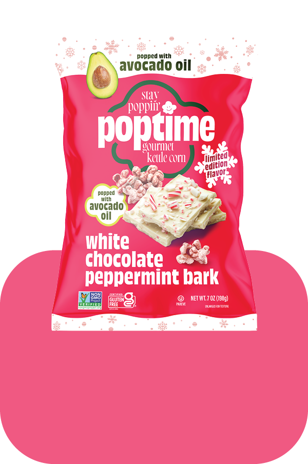 Poptime Peppermint & White Chocolate Bark – 7oz Bag