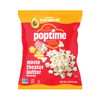 Poptime Movie Butter Popcorn  – Smart Snack Singles (0.50oz) - Case of 32