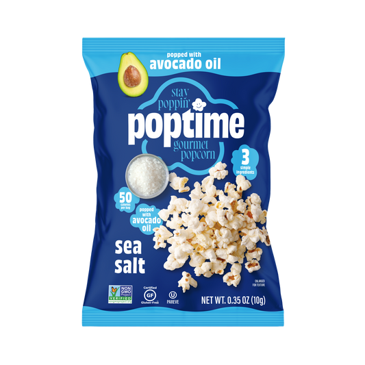 Poptime Sea Salt Popcorn  – Mini 0.35oz - Case of 50