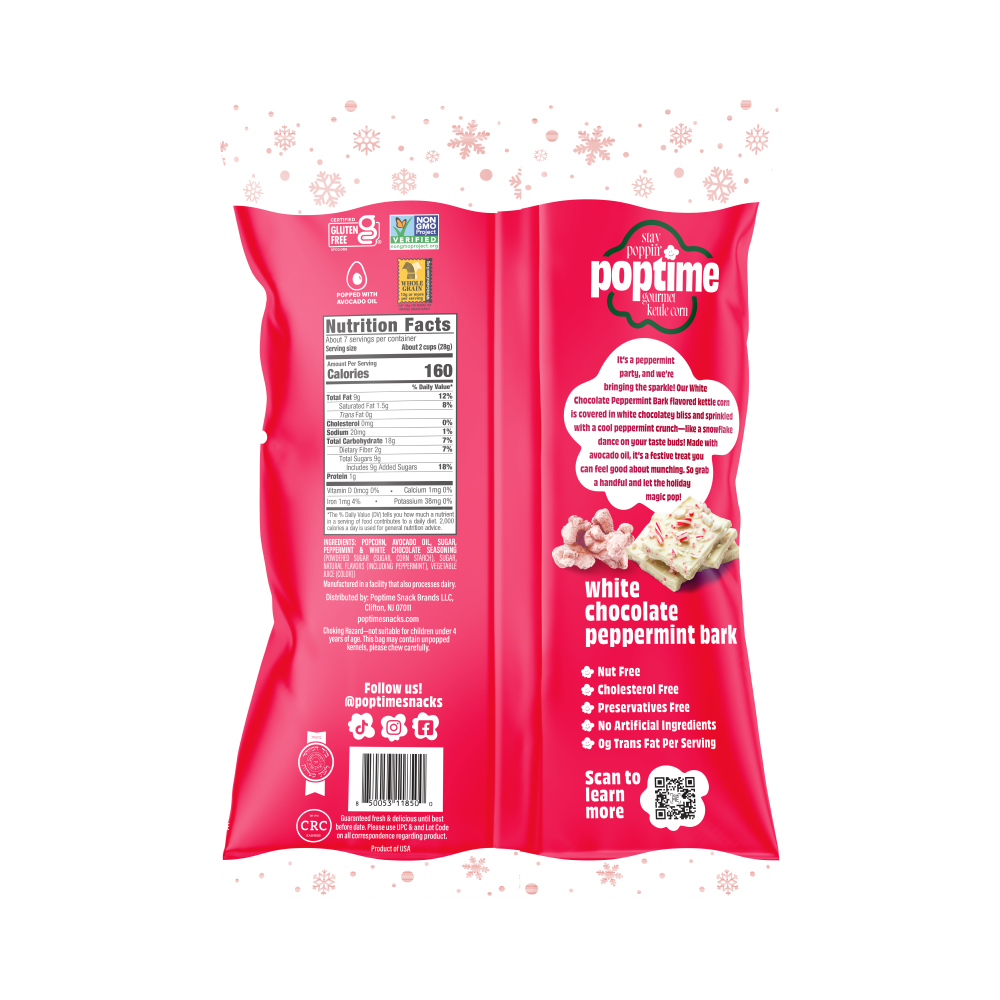 Poptime White Chocolate & Peppermint Bark