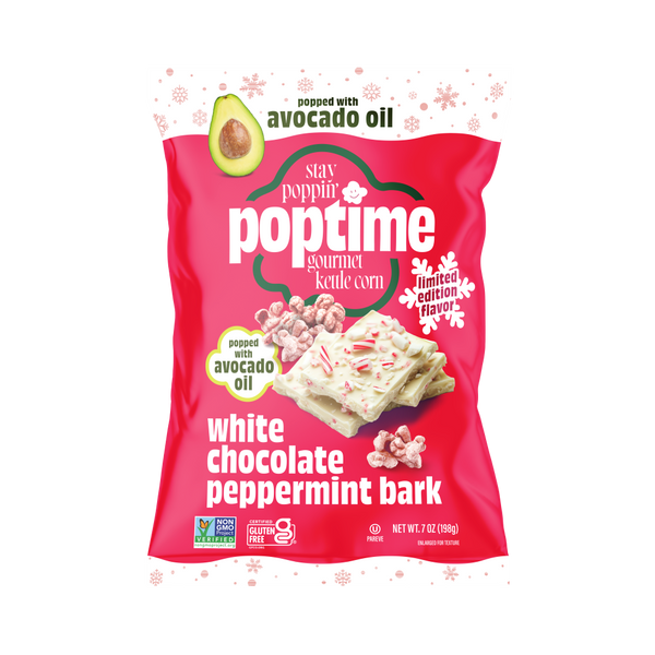 Poptime Peppermint & White Chocolate Bark – 7oz Bag – Poptime Snacks