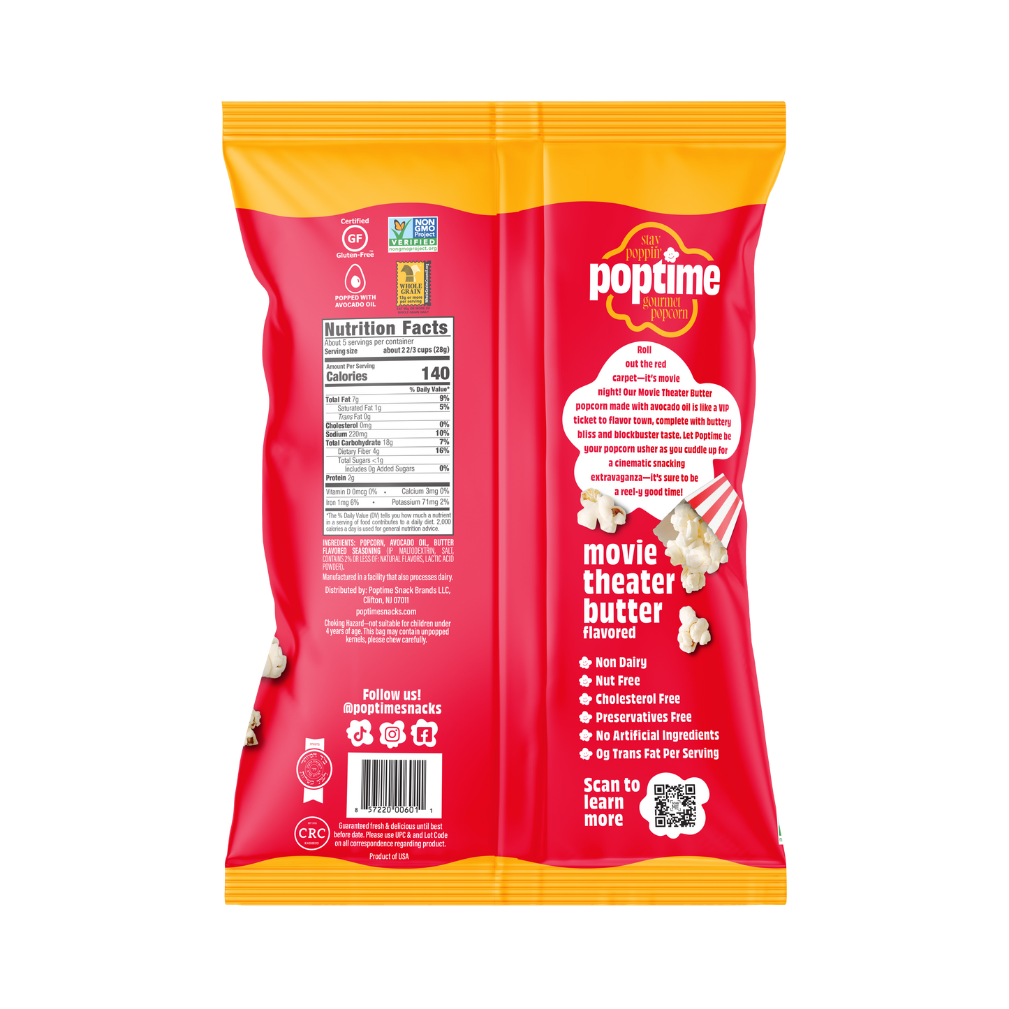 Poptime Movie Theater Butter Popcorn