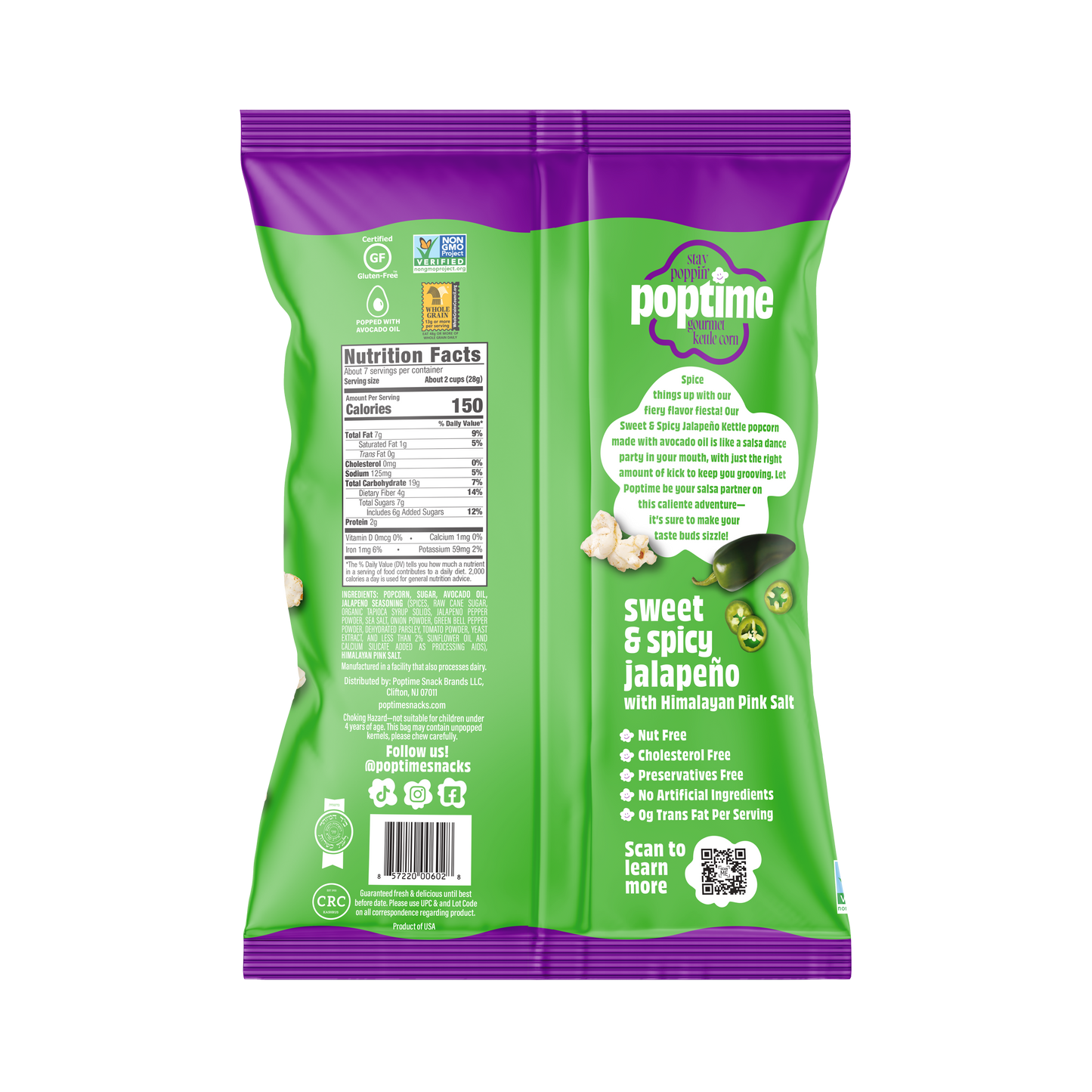 Poptime Sweet & Spicy Jalapeno Kettle Corn