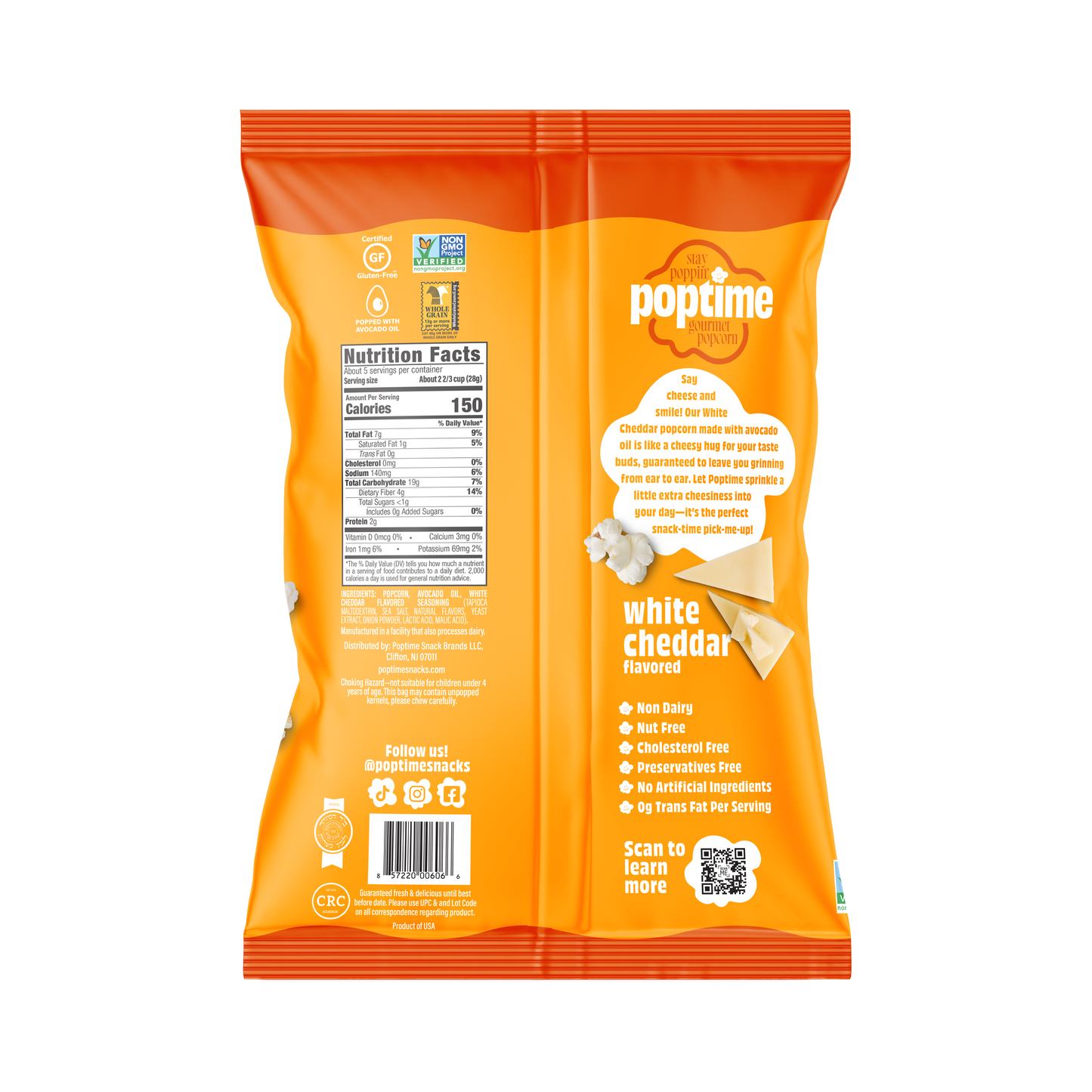 Poptime White Cheddar Popcorn