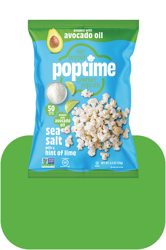 Poptime Sea Salt with a Hint of Lime Popcorn – 4.5oz –   Case of 4