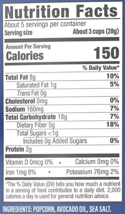 Poptime Sea Salt Popcorn – 4.5oz