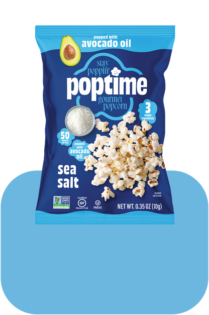 Poptime Sea Salt Popcorn  – Mini 0.35oz - Case of 50