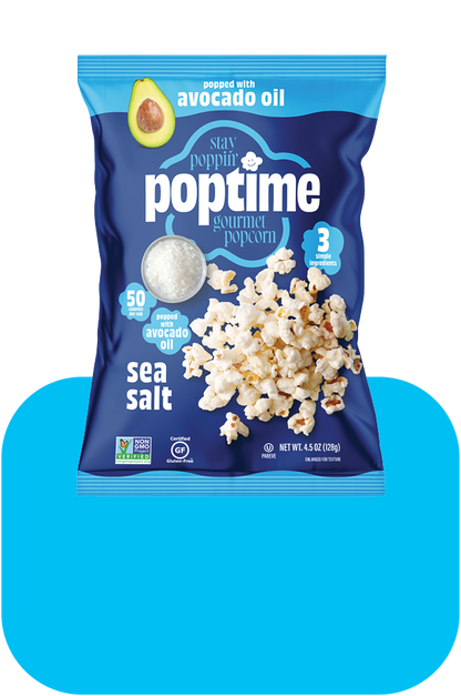 Poptime Sea Salt Popcorn  – Mini 0.35oz - Case of 50