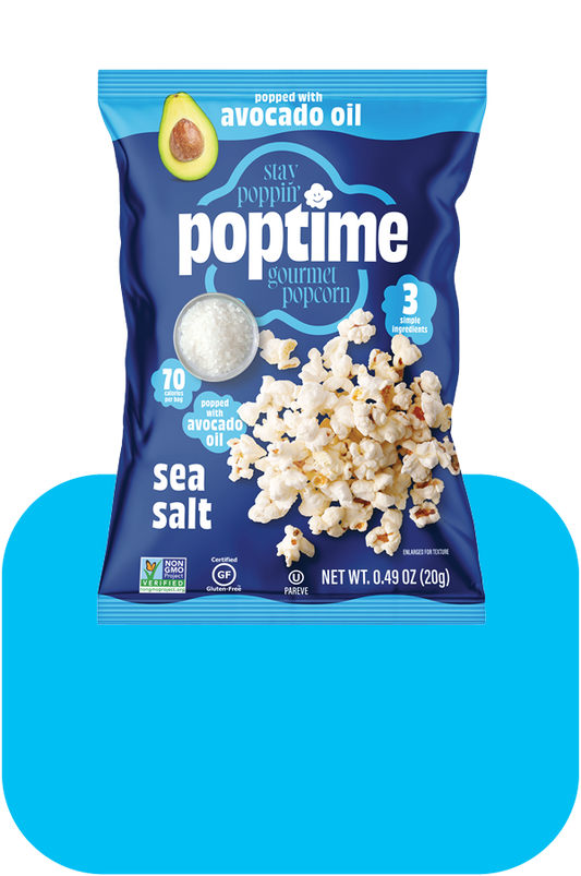 Poptime Sea Salt Popcorn  – Mini 0.49oz - Case of 50