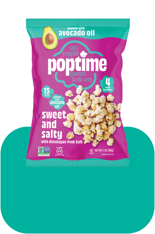 Poptime Sweet & Salty Kettle Corn – 7oz –  Case of 4