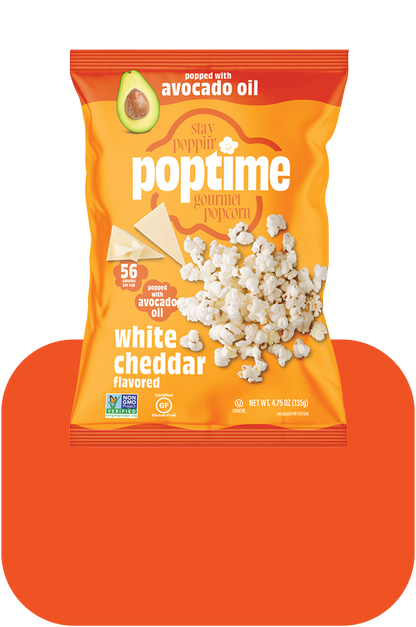 Poptime White Cheddar Popcorn – 4.75oz –  Case of 4